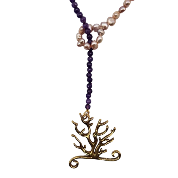 Collana saliscendi in perle naturali - immagine 2