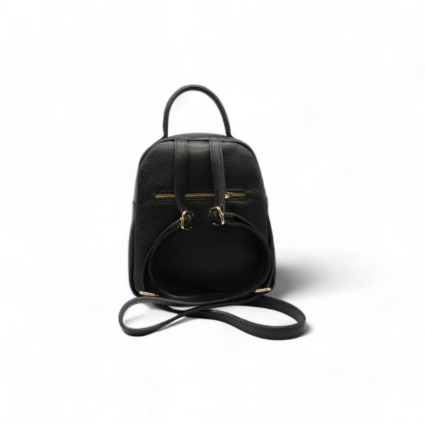 Zaino in vera pelle nero - immagine 5
