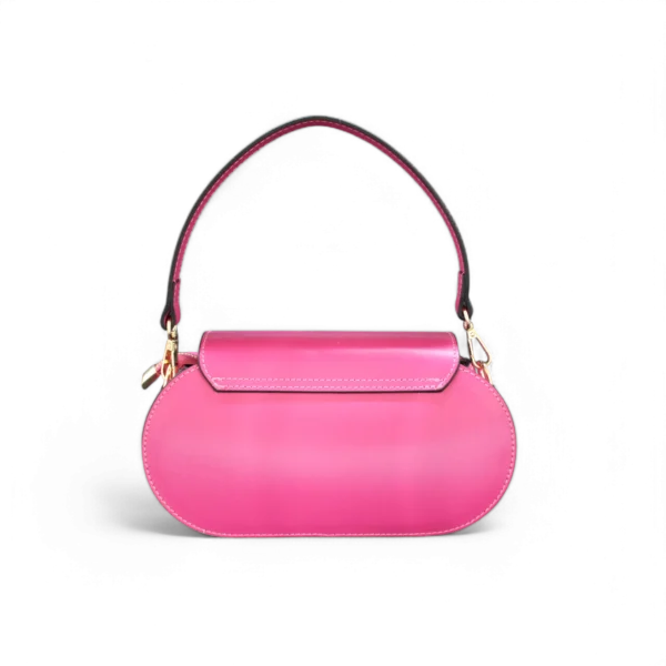 Borsa POCKET in vera pelle verde fucsia - immagine 2