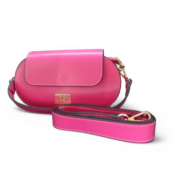 Borsa POCKET in vera pelle verde fucsia - immagine 3