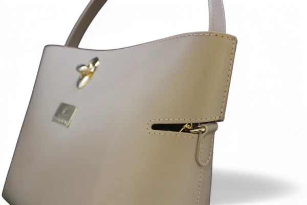 Borsa LINE in vera pelle beige - immagine 3