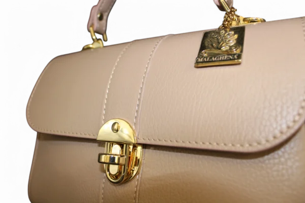 Borsa COOKIE in vera pelle rosa cipria - immagine 3