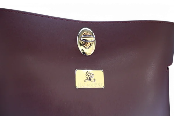 Borsa LINE in vera pelle, colore bordeaux - immagine 3