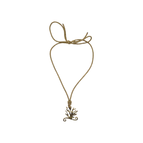 Ciondolo logo in ottone con cordoncino da annodare - BIG