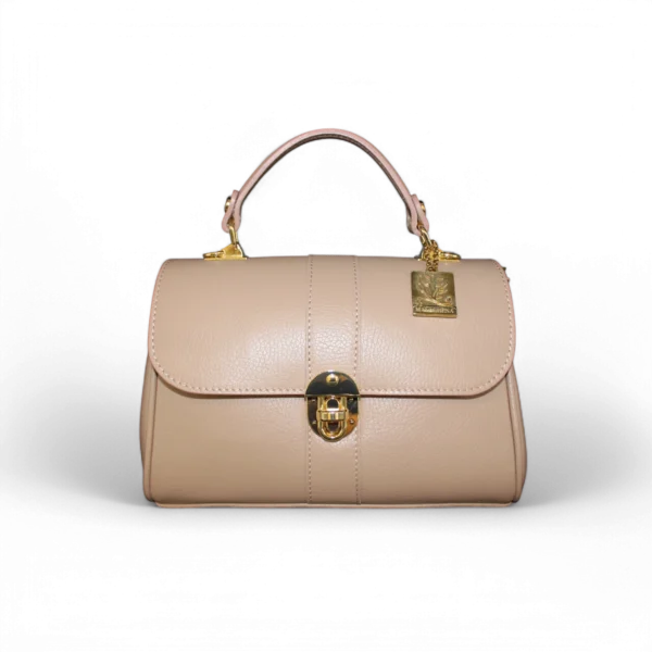 Borsa COOKIE in vera pelle rosa cipria