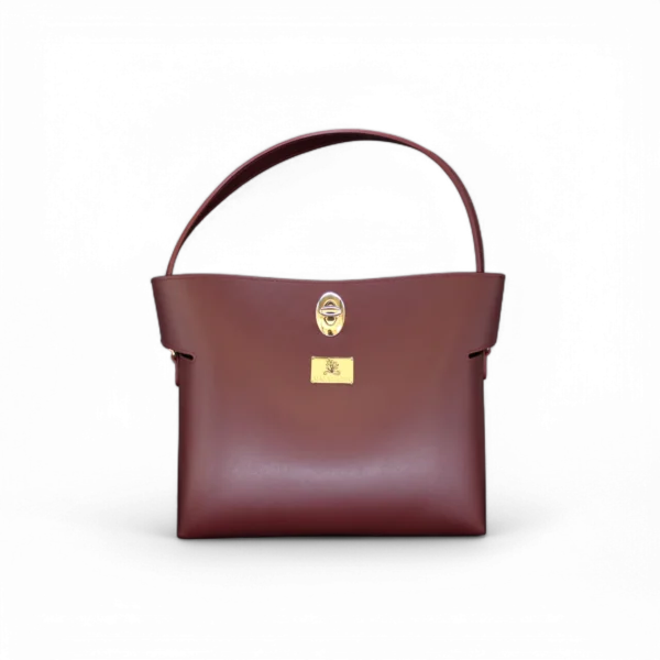 Borsa LINE in vera pelle amaranto